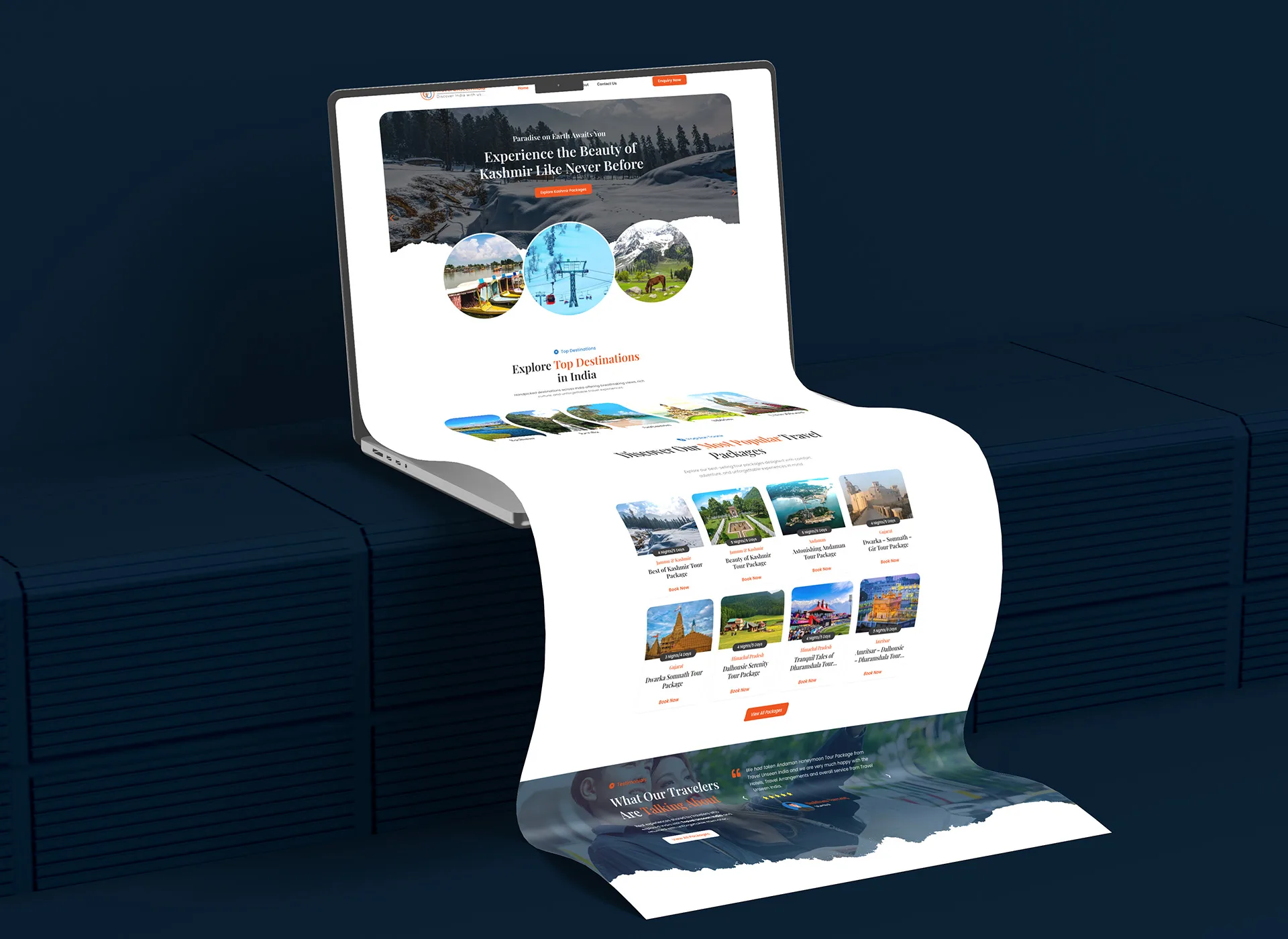Travel Unseen India website design process and development timeline
