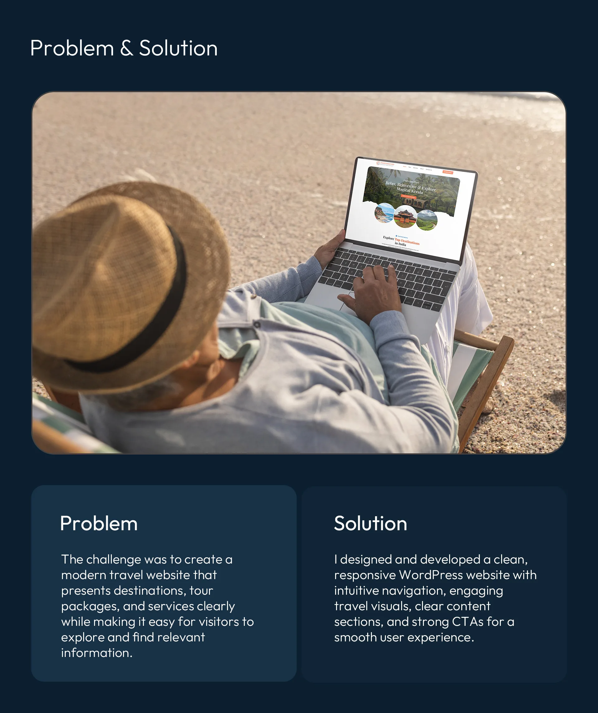 Travel Unseen India website design problem and solution
